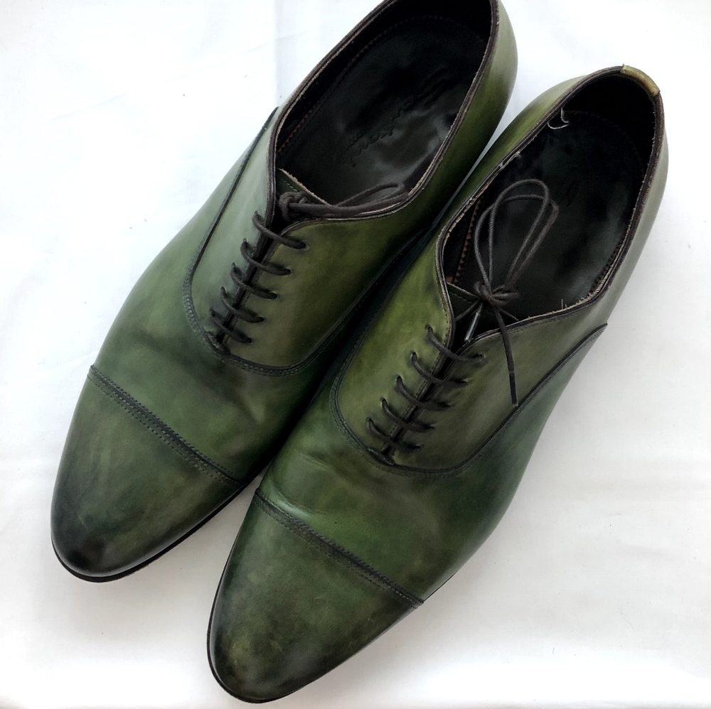 Santoni Green lace-ups size 11